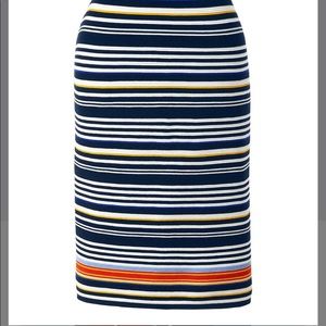 NWOT Lands' End Stripped Pencil Skirt Sz M Petite
